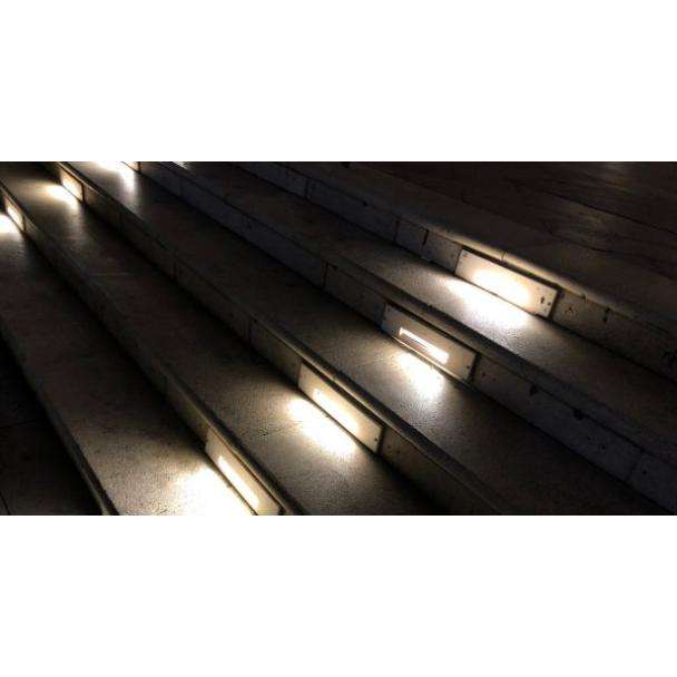 Outdoor stairs with LED lighting