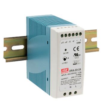 MEAN WELL DRA Series Dimmable DIN Rail Power Supply